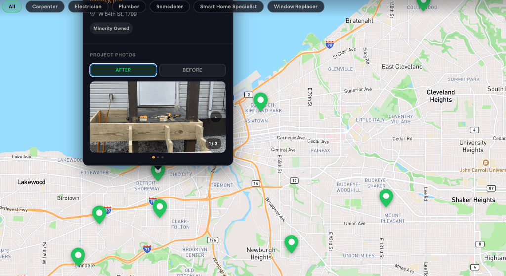 StreetCred Before and After Contractor Maps for Web Sites